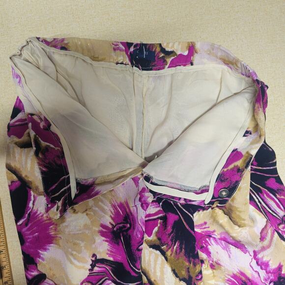 Kari Floral Wide Leg Pants Size L Tropical Artsy Office Spring Bloomcore Resort - Picture 9 of 9